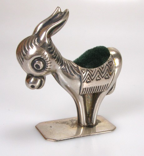 Nadelkissen esel silber 5 - esel,
